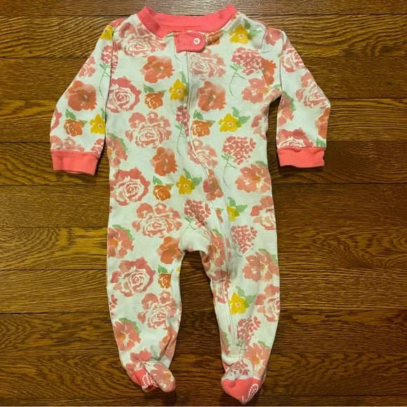 Burt's Bees Baby Pajamas Burts Bees Baby Zip Up Floral Footed